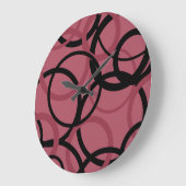 Smoky Topaz and Black Circles   ラージ壁時計 (傾斜)