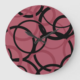 Smoky Topaz and Black Circles   ラージ壁時計