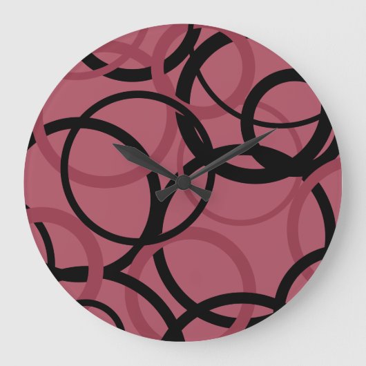 Smoky Topaz and Black Circles   ラージ壁時計 (正面)