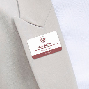 Smoky Topaz & White Logo Stylistの専門知識サロン 名札