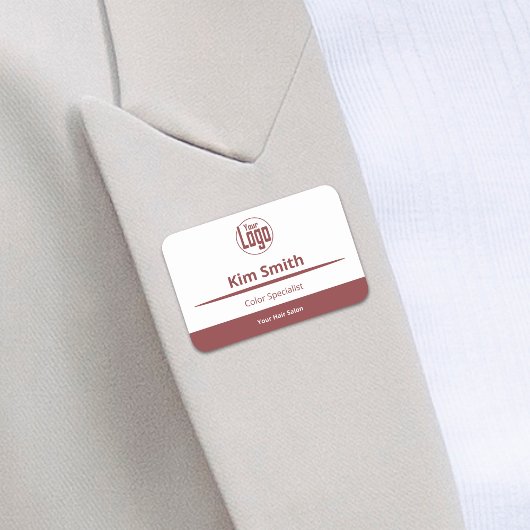 Smoky Topaz & White Logo Stylistの専門知識サロン 名札