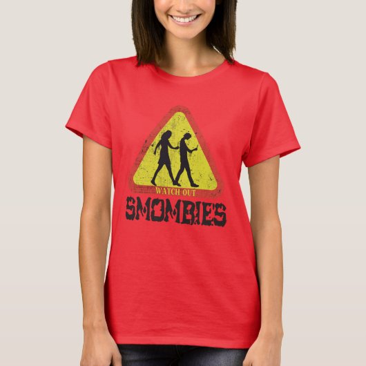 Smombiesに注意 Tシャツ (正面)