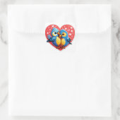 Smooches for You! – Lovebird Kiss Sticker スクエアシール (バッグ)
