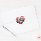 Smooches for You! – Lovebird Kiss Sticker スクエアシール (封筒)
