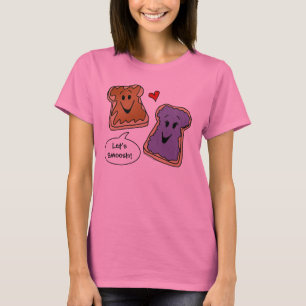 Smooshのピーナッツバターおよびゼリーの漫画のワイシャツは Tシャツ