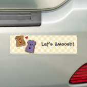 Smooshのピーナッツバターのゼリーの漫画のバンパーステッカー バンパーステッカー (車上)