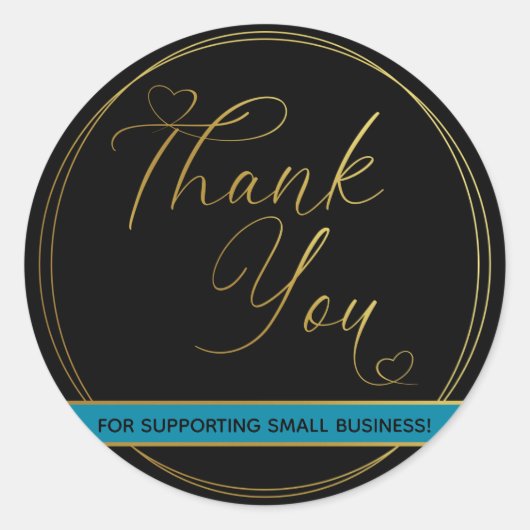 Smooth金ゴールドThank You Label ラウンドシール (正面)