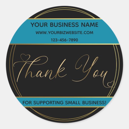 Smooth金ゴールドThank You Label ラウンドシール (正面)