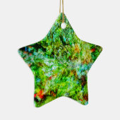 Smooth abstract ornament star,Yellow calming  セラミックオーナメント (右)