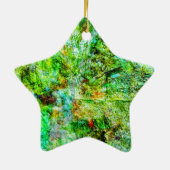 Smooth abstract ornament star,Yellow calming  セラミックオーナメント (裏面)