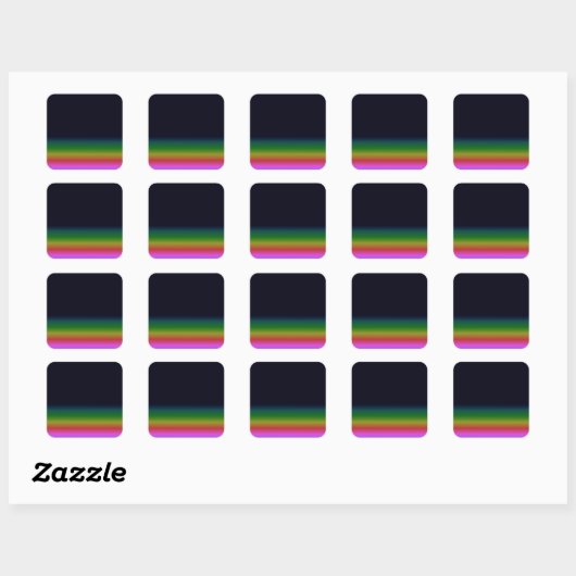 Smooth Black Rainbow Background Gradient スクエアシール (シート)