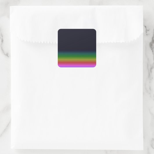 Smooth Black Rainbow Background Gradient スクエアシール (バッグ)
