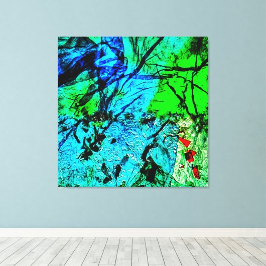 Smooth blue abstract Stretched Canvas Print,Calm  キャンバスプリント (インサイチュ (ウッドフロア))