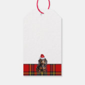 Smooth Coat Dachshund Dog Red Plaid Christmas ギフトタグ (裏面)