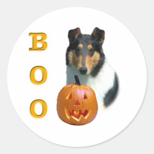 Smooth Collie Boo – ステッカー (正面)