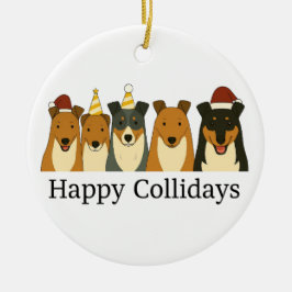 Smooth Collie Christmas Ornament  セラミックオーナメント