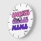 Smooth Collie Mama Clock ラージ壁時計 (傾斜)