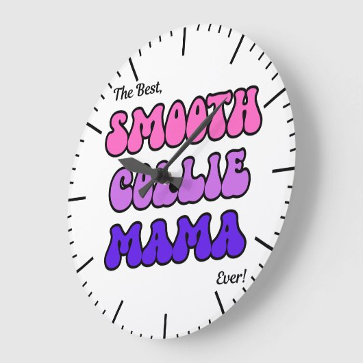 Smooth Collie Mama Clock ラージ壁時計 (傾斜)