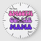 Smooth Collie Mama Clock ラージ壁時計 (正面)