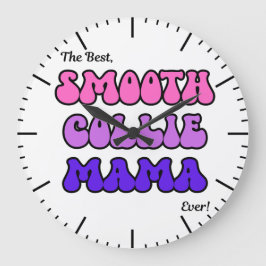 Smooth Collie Mama Clock ラージ壁時計