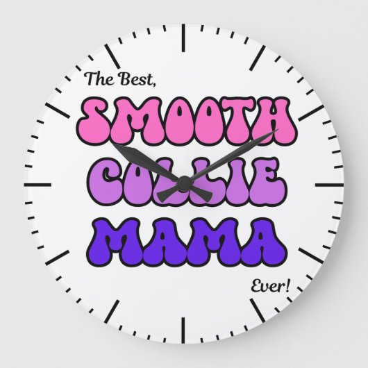 Smooth Collie Mama Clock ラージ壁時計 (正面)