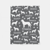 Smooth Collie Personalized Dog Blanket Dark Gray フリースブランケット (正面)