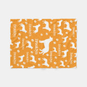 Smooth Collie Personalized Dog Blanket Orange フリースブランケット (正面(横))