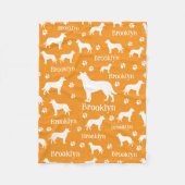 Smooth Collie Personalized Dog Blanket Orange フリースブランケット (正面)