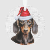 Smooth Dachshund with Name and Photo Christmas オーナメント (裏面)