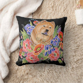 SMOOTH GARDEN PATH - Smooth Chow枕（黒） クッション (ブランケット)