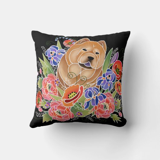 SMOOTH GARDEN PATH - Smooth Chow枕（黒） クッション (裏面)