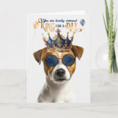 Smooth Jack Russell King for Day Funny Birthday カード (正面)