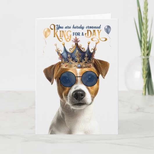Smooth Jack Russell King for Day Funny Birthday カード (正面)