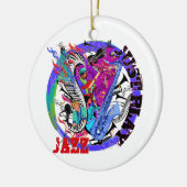Smooth Jazz Music Christmas Ornament by Juleez セラミックオーナメント (左)