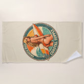 Smooth Ride Coastal Supply | Surf Pin-up Graphic ビーチタオル (正面)