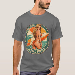 Smooth Ride Coastal Supply | Surf Pin-up Graphic Tシャツ