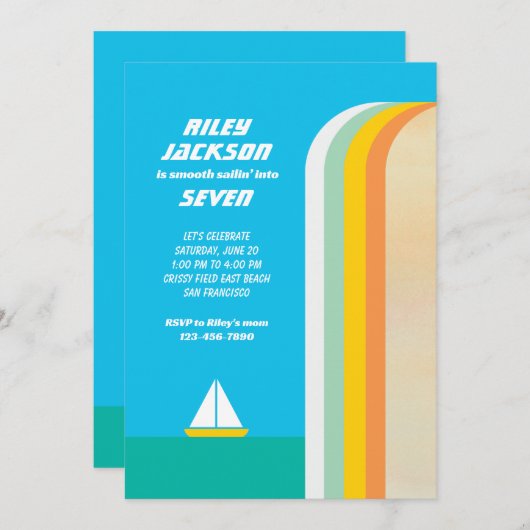 Smooth Sailin Party Invite 招待状 (正面/裏面)