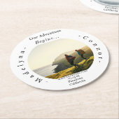 Smooth Script写真Save the Date Round ラウンドペーパーコースター (アングル)