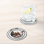 Smooth Script Photo Save the Date Darts Board Roun ラウンドペーパーコースター (インサイチュ)