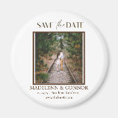 Smooth Script Photo Save the Date Magnet マグネット (正面)