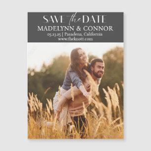 Smooth Script Photo Save the Date Magnetic Card マグネット招待状