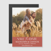 Smooth Script Photo Save the Date Magnetic Card マグネット招待状 (正面/裏面)