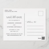 Smooth Script | Vertical Photo Save the Date 箔招待状ポストカード (Back)