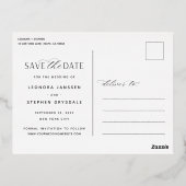 Smooth Script | Vertical Photo Save the Date 箔招待状ポストカード (裏面)