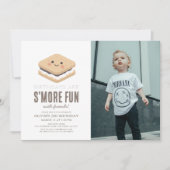S'moreおもしろいかわいいキッドの誕生日写真 招待状 (正面)