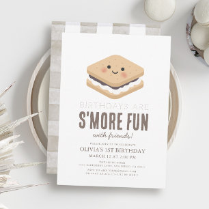 S'moreおもしろいかわいい1st Birthday 招待状