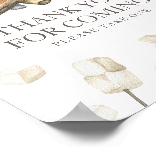 S'moreおもしろいの赤ちゃんシャワーありがとう来。 ポスター (角)