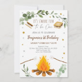 S'Moreおもしろいは自分のホームキャンプファイア誕生日になる 招待状 (正面)