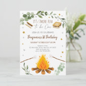 S'Moreおもしろいは自分のホームキャンプファイア誕生日になる 招待状 (スタンド正面)