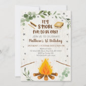 S'Moreおもしろいは自分のホームキャンプファイア誕生日になる 招待状 (正面)